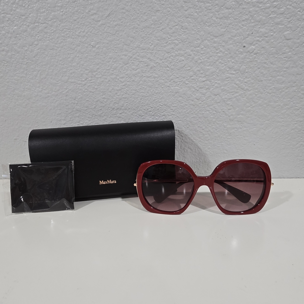 MAXMARA Malibu Red Sunglasses NWOT